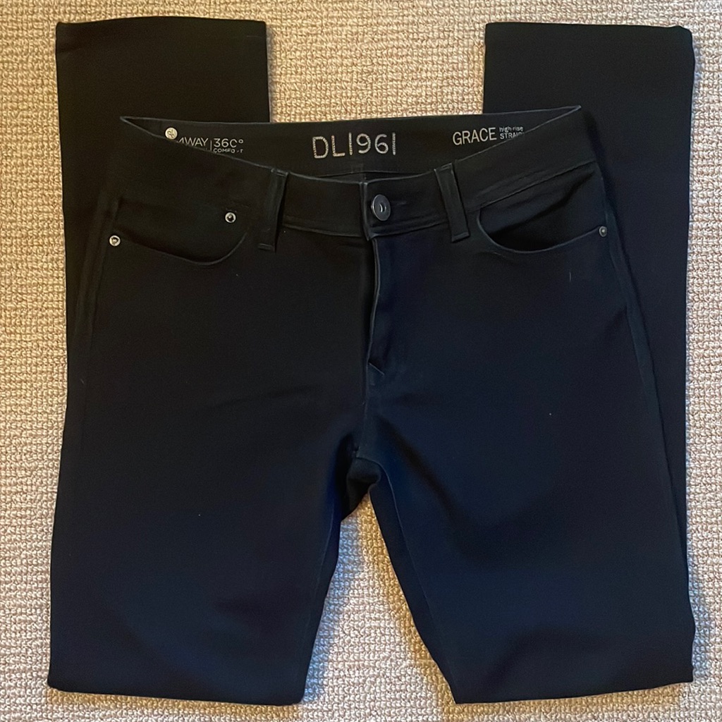 Dl1961 Grace High-Rise Straight Leg Jeans In Onyx Size 28